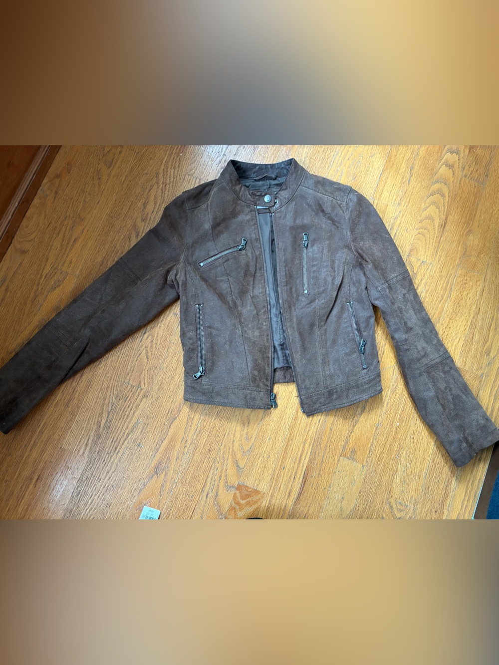 Levi’s Brown Suede Leather Jacket - Classic Zip Moto Style
